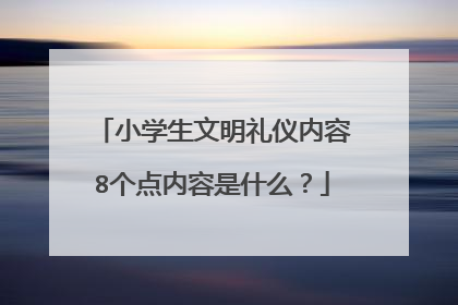 小学生文明礼仪内容8个点内容是什么?