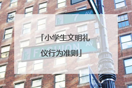 小学生文明礼仪行为准则