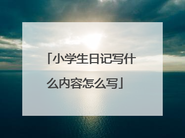 小学生日记写什么内容怎么写