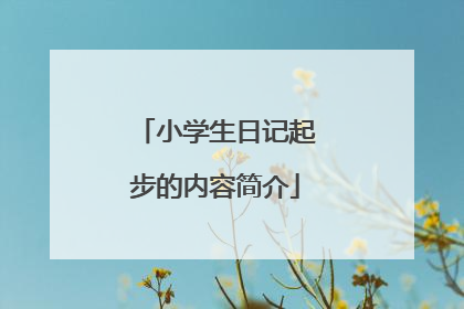 小学生日记起步的内容简介