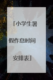 小学生暑假作息时间安排表