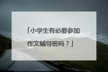 小学生有必要参加作文辅导班吗?