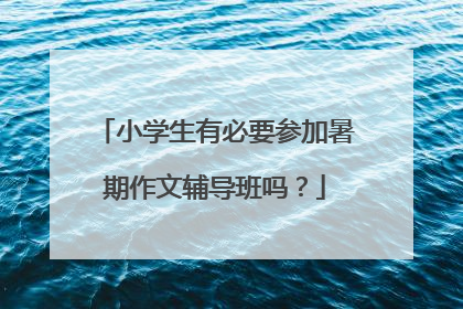 小学生有必要参加暑期作文辅导班吗?