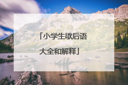 小学生歇后语大全和解释