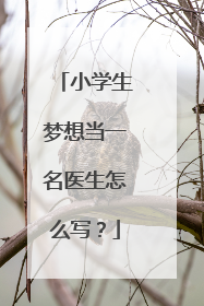 小学生梦想当一名医生怎么写?