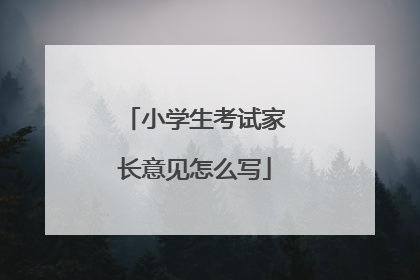 小学生考试家长意见怎么写