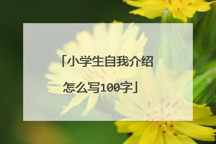 小学生自我介绍怎么写100字