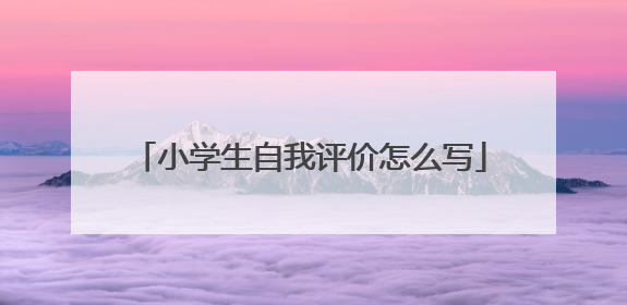 小学生自我评价怎么写