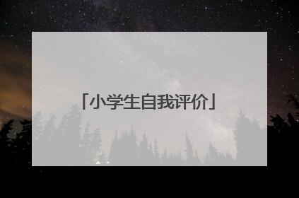 小学生自我评价