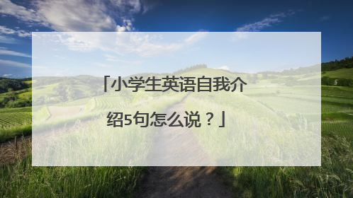 小学生英语自我介绍5句怎么说？