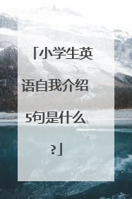 小学生英语自我介绍5句是什么?