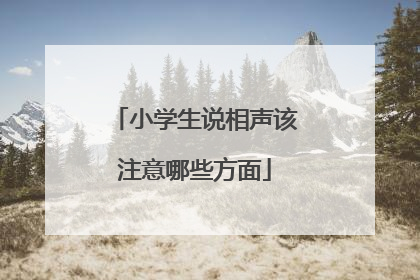 小学生说相声该注意哪些方面