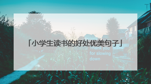 小学生读书的好处优美句子