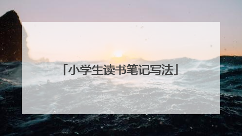 小学生读书笔记写法