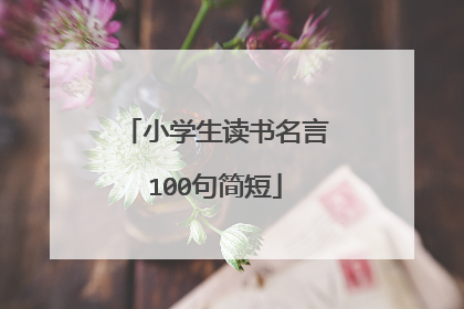 小学生读书名言100句简短