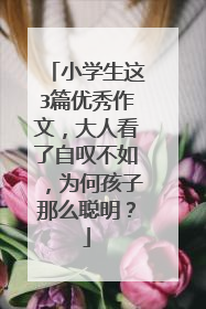 小学生这3篇优秀作文，大人看了自叹不如，为何孩子那么聪明？
