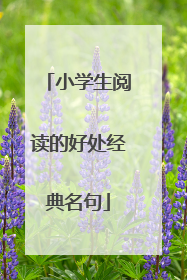 小学生阅读的好处经典名句