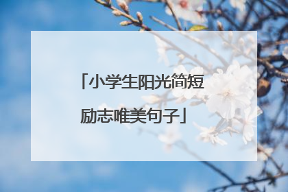 小学生阳光简短励志唯美句子