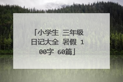 小学生 三年级 日记大全 暑假 100字 60篇