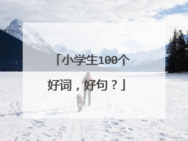 小学生100个好词,好句?