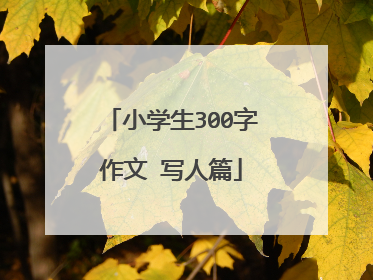 小学生300字作文 写人篇
