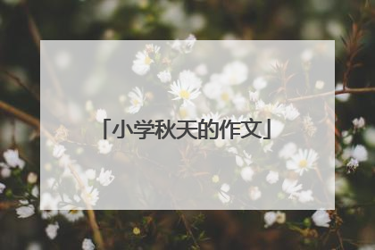 小学秋天的作文