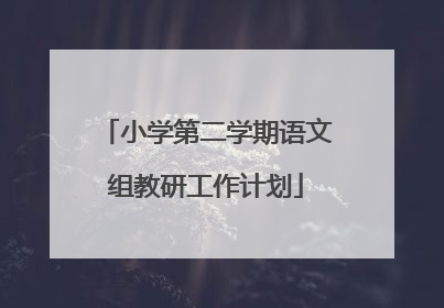 小学第二学期语文组教研工作计划
