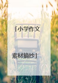 小学作文素材摘抄