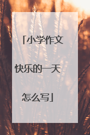 小学作文快乐的一天怎么写