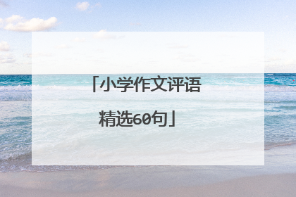 小学作文评语精选60句