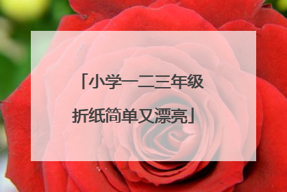 小学一二三年级折纸简单又漂亮