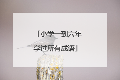 小学一到六年学过所有成语
