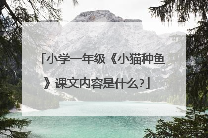 小学一年级《小猫种鱼》课文内容是什么?