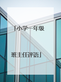 小学一年级班主任评语