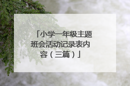 小学一年级主题班会活动记录表内容(三篇)