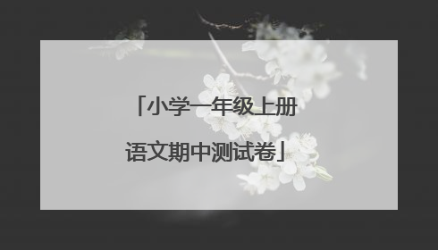 小学一年级上册语文期中测试卷