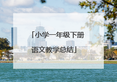 小学一年级下册语文教学总结