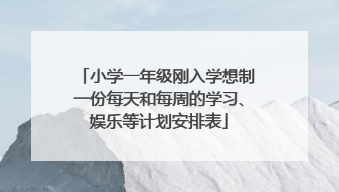 小学一年级刚入学想制一份每天和每周的学习、娱乐等计划安排表