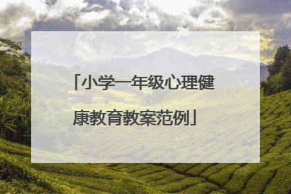 小学一年级心理健康教育教案范例