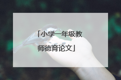 小学一年级教师德育论文