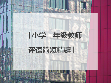 小学一年级教师评语简短精辟
