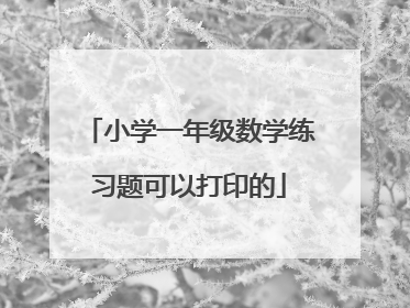 小学一年级数学练习题可以打印的