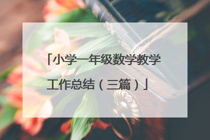 小学一年级数学教学工作总结（三篇）