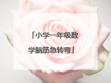 小学一年级数学脑筋急转弯