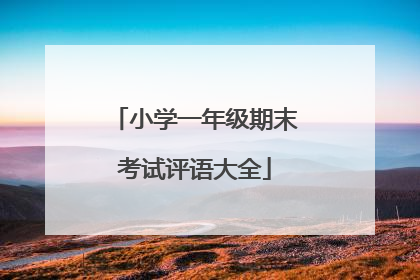 小学一年级期末考试评语大全