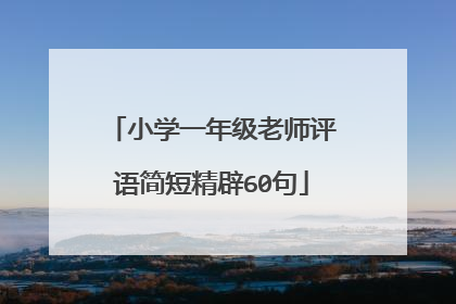 小学一年级老师评语简短精辟60句