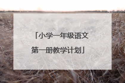 小学一年级语文第一册教学计划