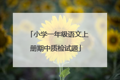 小学一年级语文上册期中质检试题