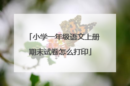 小学一年级语文上册期末试卷怎么打印