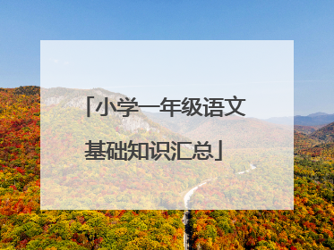 小学一年级语文基础知识汇总